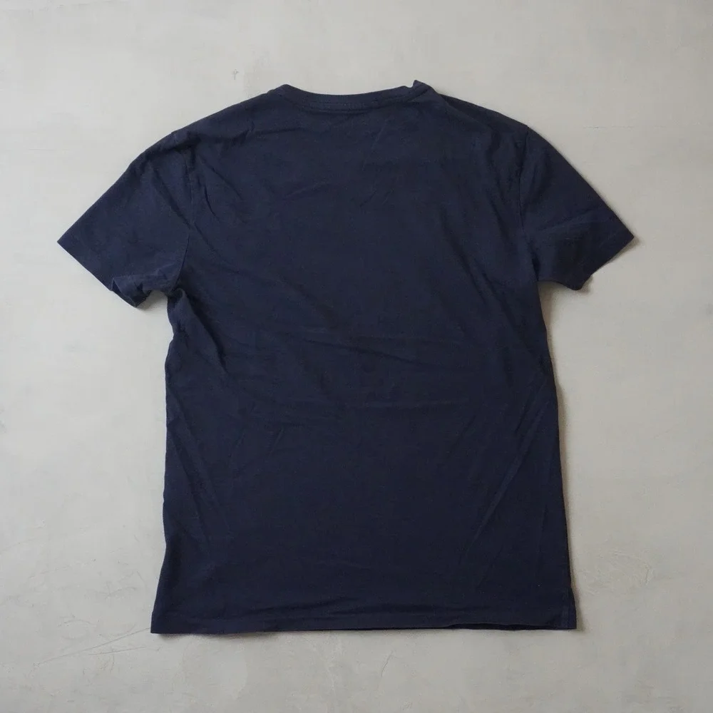 Polo Ralph Lauren T-Shirt Small Mens Navy Blue V-Neck Red Pony Logo Short Sleeve